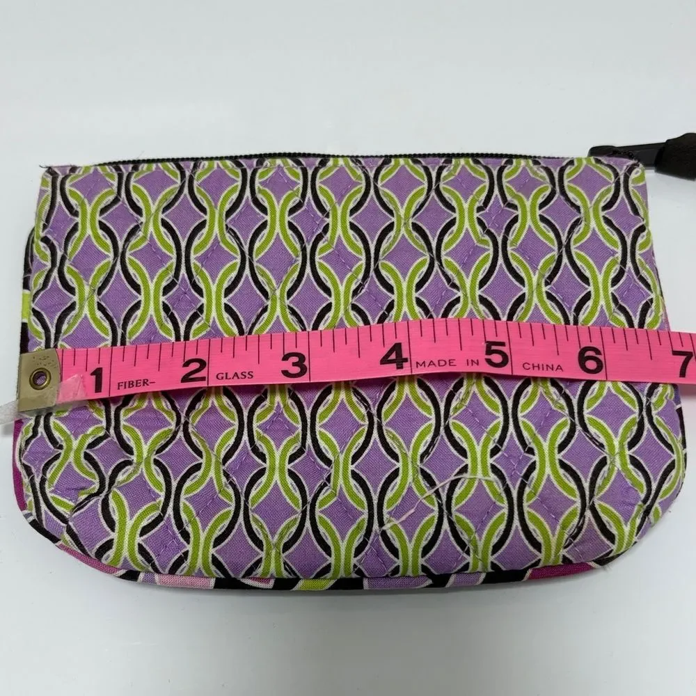 Vera Bradley Stylish Patterned Cosmetic Bag in Purple and Green